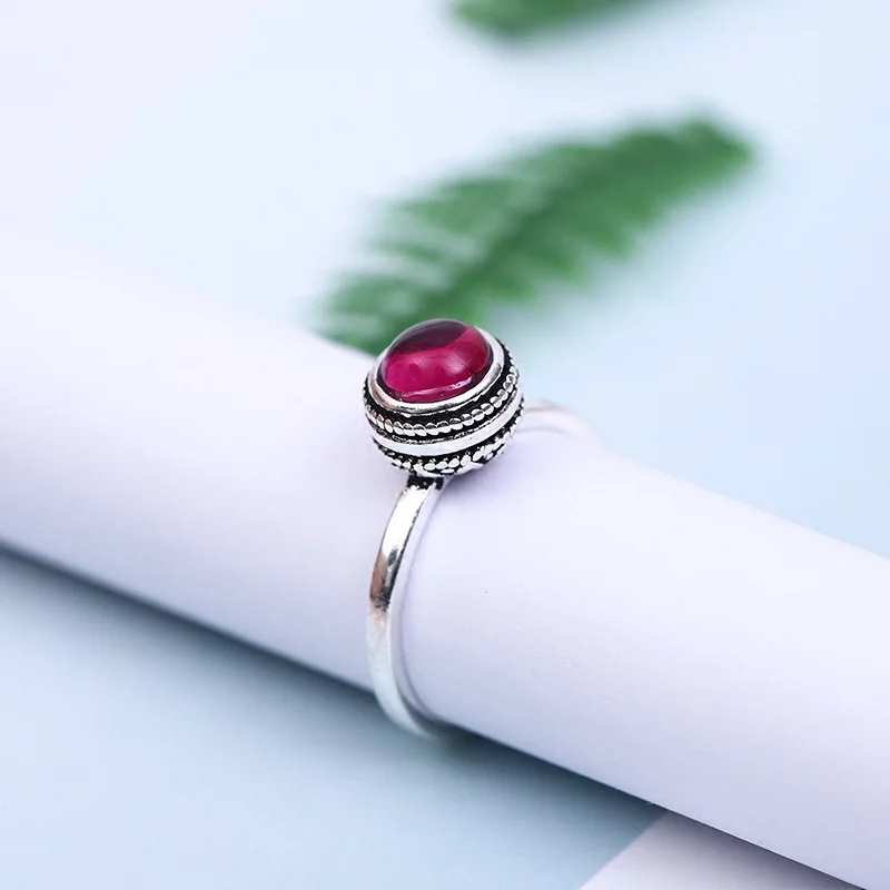 Кольцо PANJBJ для женщин и девушек, серебристое кольцо, регулируемое, в стиле ретро, подарок на день рождения, Прямая поставка