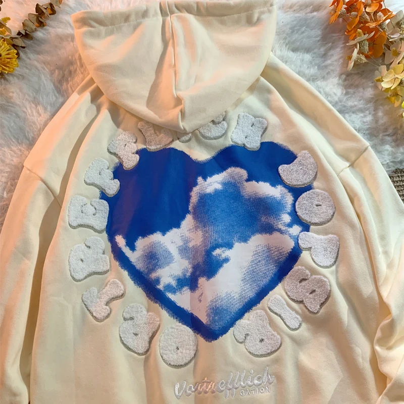 

Милый тонкий свитшот из хлопка, женский кардиган с капюшоном, толстовки с капюшоном, с принтом в виде сердец, полотенце с вышивкой, толстовка...