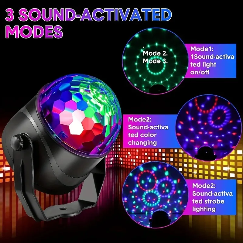 

Sound Activated Rotating Disco Light Colorful LED Stage Light 3W RGB Laser Projector Lamp DJ Party Light for Home KTV Bar Xmas