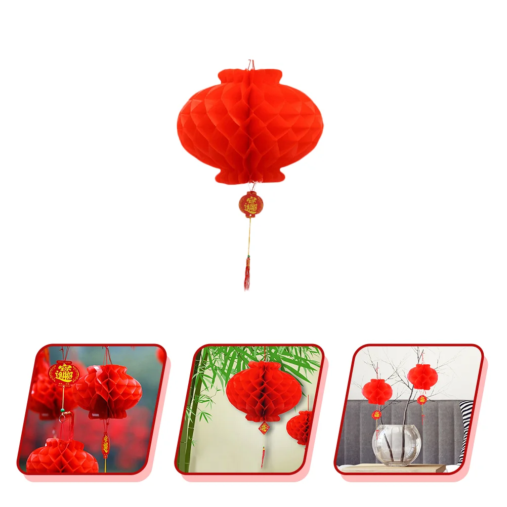 

20pcs Classic Hanging Lanterns Red Lanterns Honeycomb Lanterns for Festival