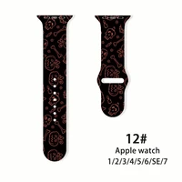 for apple watch band se 7 6 5 4 3 silicone festive print 41mm 40mm 38mm bracelet band for iwatch band 42mm 44mm 45mm