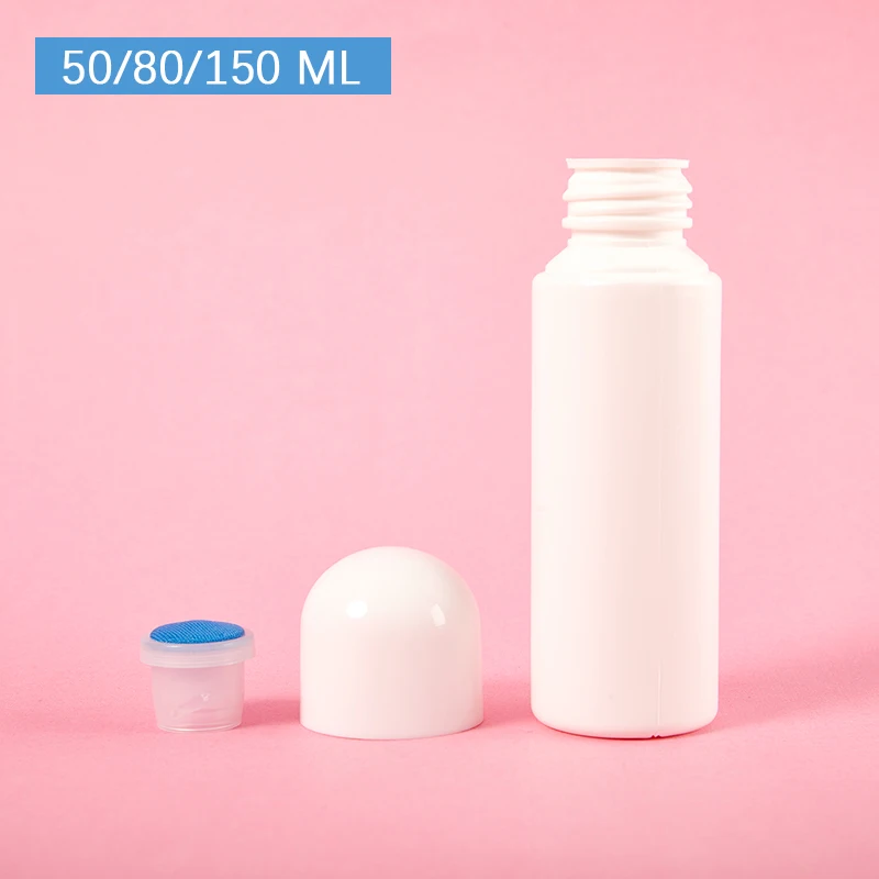 

White 30/50/65/80/100/150ML Soreness Liquid Bottle With Sponge Applicator Medicine Liquid Bottle With Sponge Head