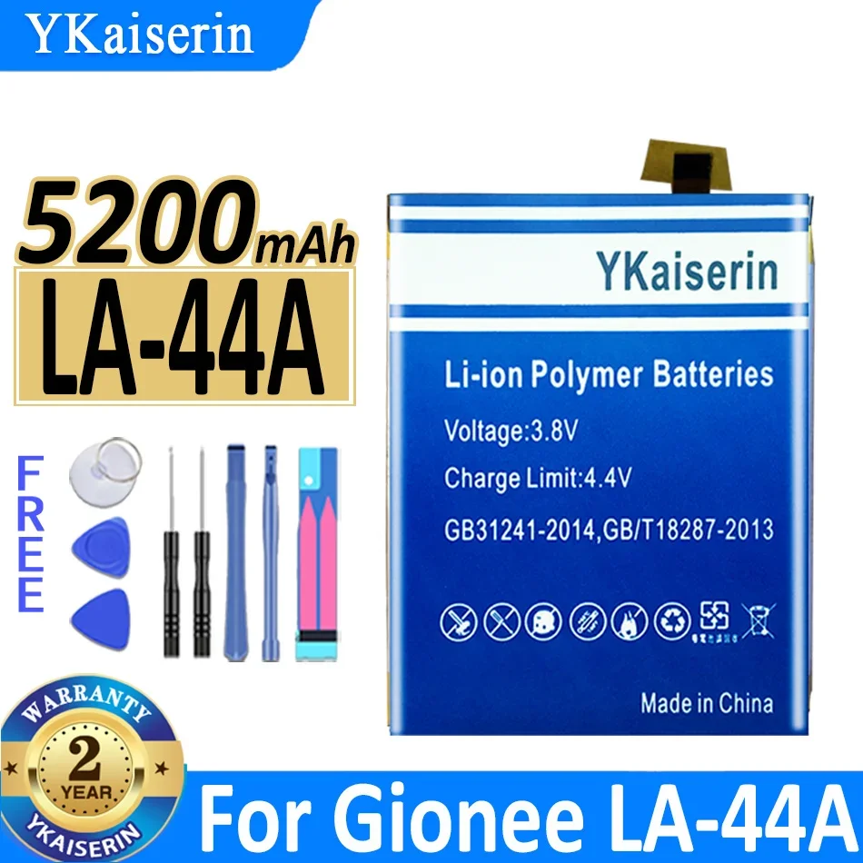 

Аккумуляторная батарея ykaisсеребрина 5200 мАч, LA44A, для Gionee LA-44A батареи + NO