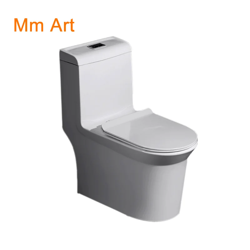 

Artistic Patterned White One Piece Closestool Siphon Jet Fluishing S-Trap Floor Mounted Luxious Villa Bathroom Seat Toilet WC