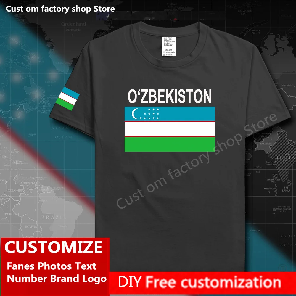 

Uzbekistan Uzbekistani T shirt Custom Jersey Fans Name Number Brand LOGO Cotton Tshirt Fashion Hip Hop Loose Casual T-shirt