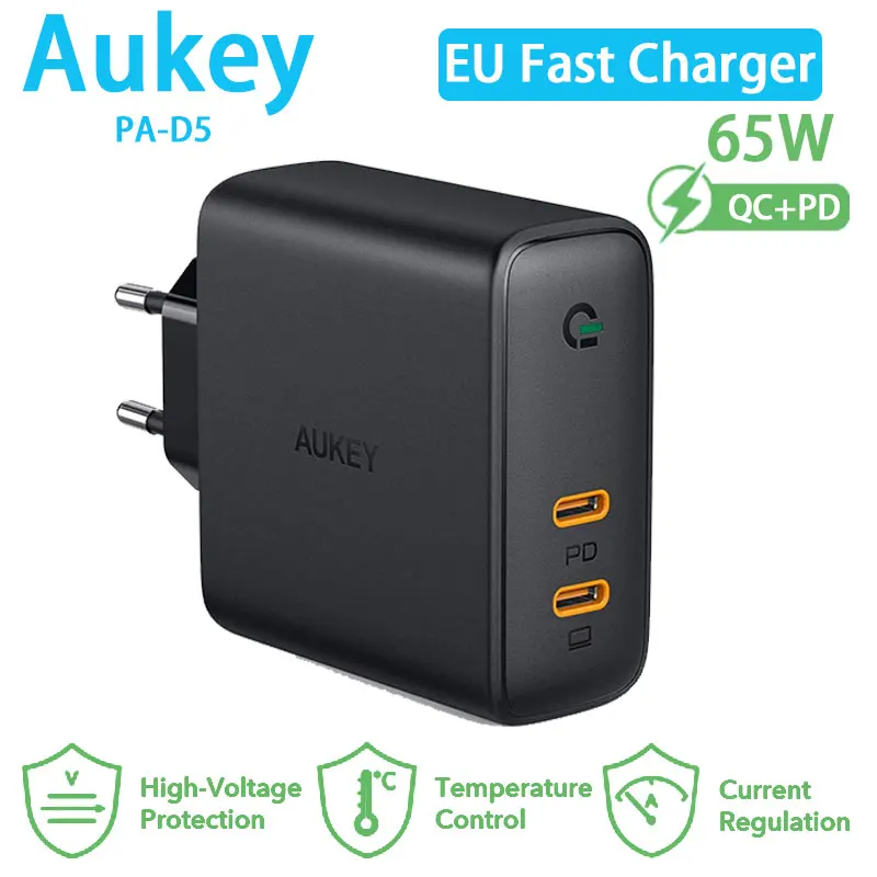 AUKEY PA-D5 65 Вт адаптер для быстрой зарядки ноутбука MacBook Pro Тип C PD EU быстрое зарядное