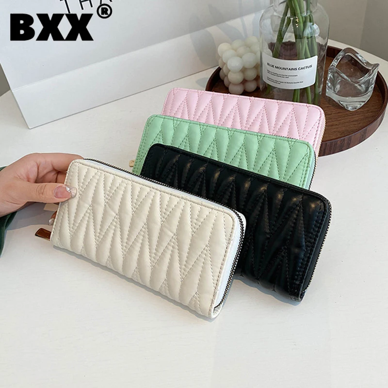 

[BXX] Wallet Mobile Card Solid Color Bag For Women 2023 New Fashion Casual Simple Portable Versatile Bags Trendy Female 8AB810