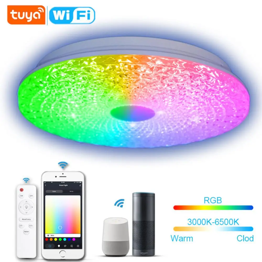 

Светодиодный потолочный светильник, 100-265 в, Rgbcw, Wi-Fi