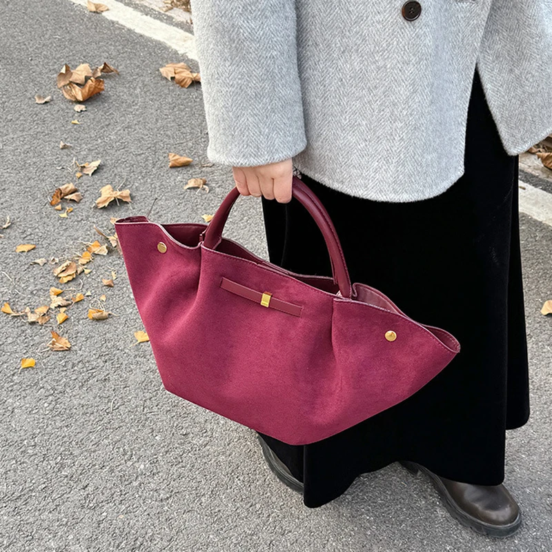 Винтажные женские сумки-трапеции из искусственной замши дизайнерские сумки на