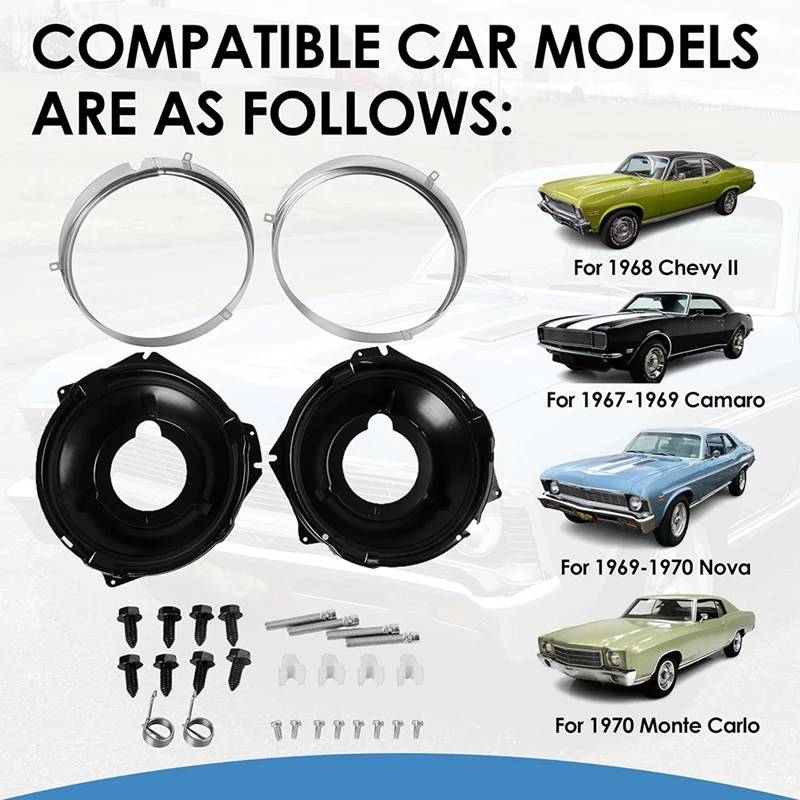 Запасное кольцо для фары 28 шт. Chevrolet Chevy II 1968 1967-1969 Camaro 1969-1970 Nova