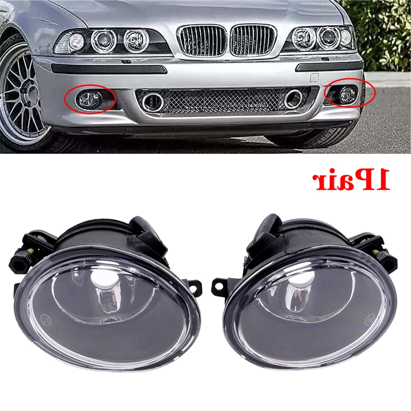 

1 Pair Black Car Bumper Fog Light Housing Side Safe Driving Lamp cover Accessories For BMW E46 3 SERIES M3 01-05 E39 M5 95-04