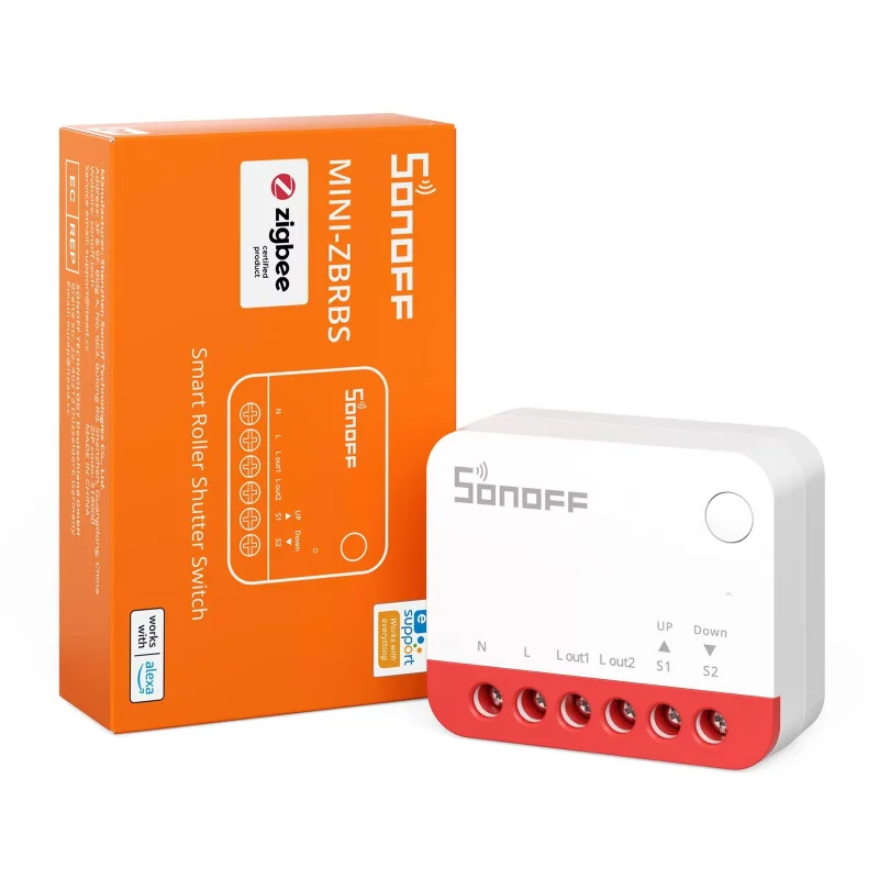 Фото Сделано в Китае: SONOFF MINI-ZBRBS Zigbee Умный выключатель для рулонных штор, комплект для модификации выключателя для штор №3