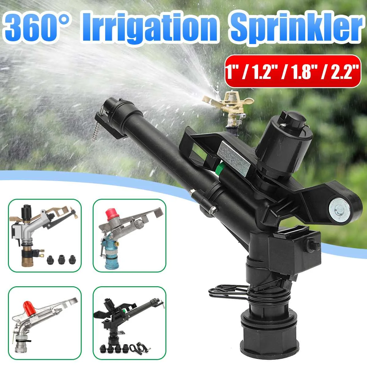 

25/32/46/55mm Female Thread Big Covering Range Sprinklers Agriculture Farm Garden Irrigation Watering Rain Gun Metal Sprinkler