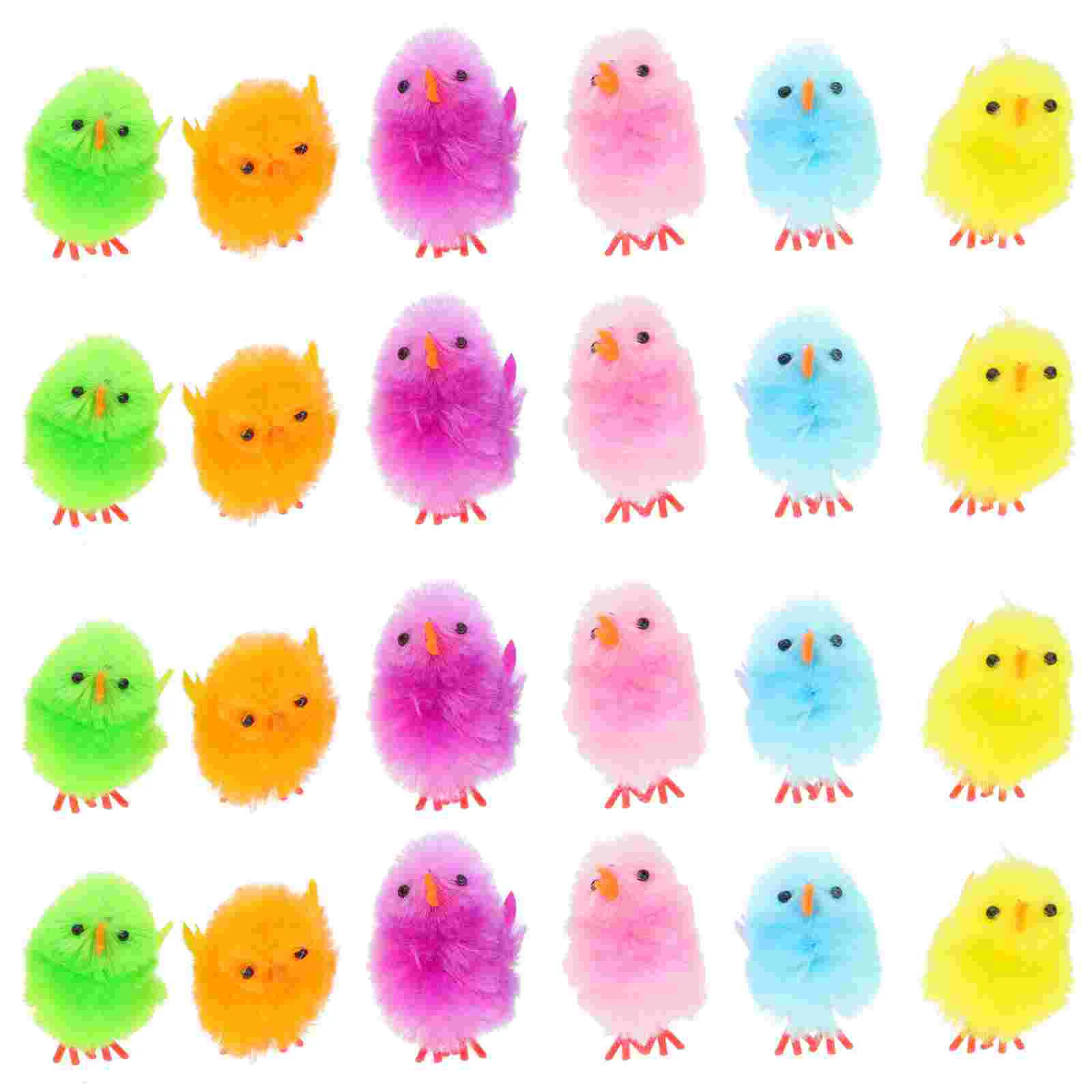 

Easter Chicks Chicken Chick Ornament Decor Party Mini Desktop Fluffy Fake Decorative Decoration Prop Coloured Simulation Plush