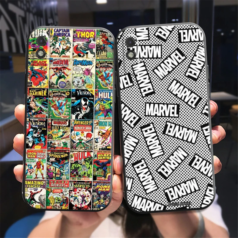 

Чехол для телефона с логотипом комиксов Marvel для Xiaomi Redmi 7 8 9 9A 9C 9T Note 9 9T 9S 10 10 Pro 10S, силиконовый чехол, чехол из жидкого силикона