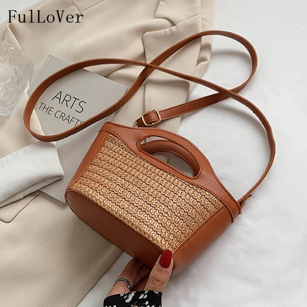 

2022 New Women's Crossbody Bags New Woven Shoulder Bags Fashion Printing Straw Casual Bags Elegant Designer Brand Purse And Bags