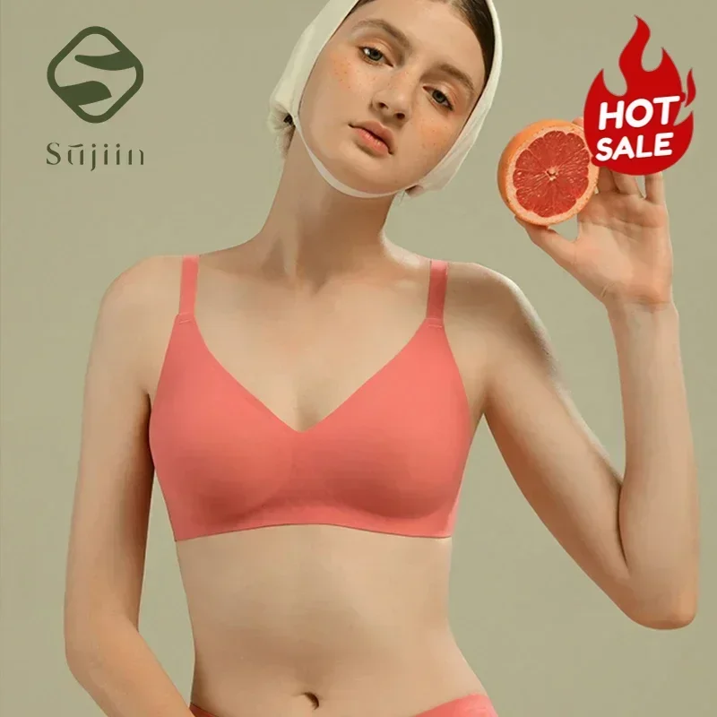 SUJIIN бесшовное нижнее белье для женщин Bralette Mujer женский мягкий бюстгальтер пуш-ап