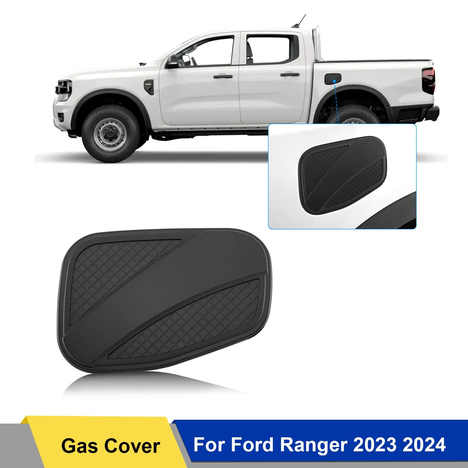 Матовая черная крышка топливного бака газовой крышки для Ford rRanger 2023 2024 T9 Wildtrak XLT XLS