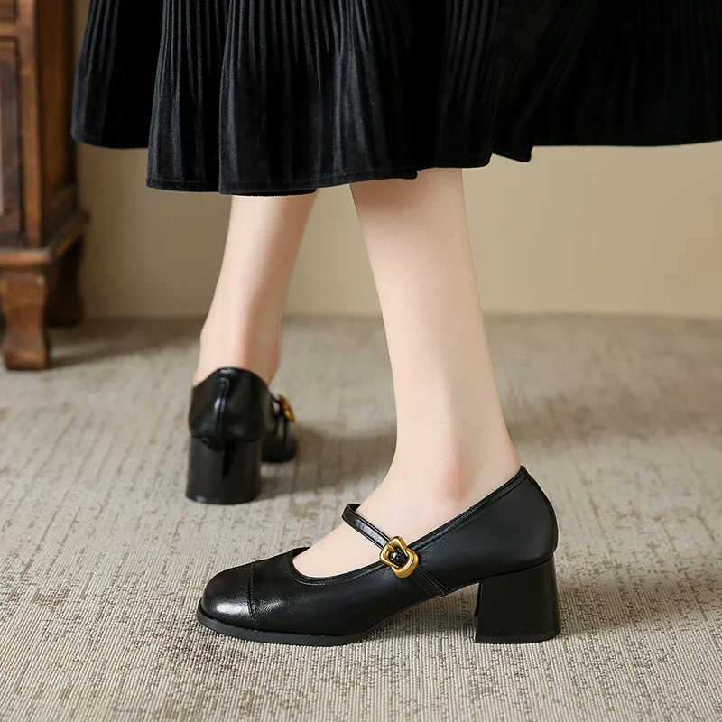 Новинка 2024 женская обувь Мэри Джейн модные туфли-лодочки с квадратным носком
