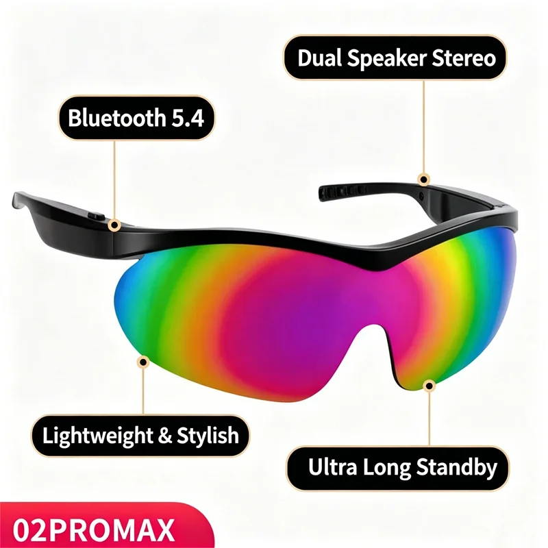 Фото Умные Bluetooth-очки 02pro Max: Bluetooth V5.4, умные очки для совершения и приема звонков, все в одном. №5