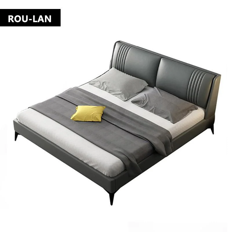 

Мягкая кровать RAMA DYMASTY из натуральной кожи, современный дизайн, кровать/Модная мебель для спальни размера king/queen