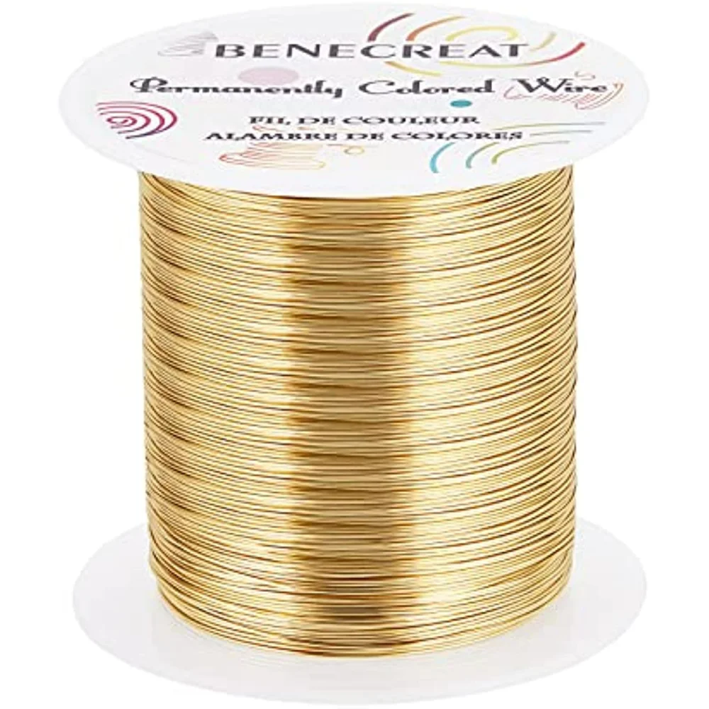 

26 Gauge 131 Yards Jewelry Beading Wire Light Gold Tarnish Resistant Copper Wire for Beading Wrapping and Jewelry Craft Making