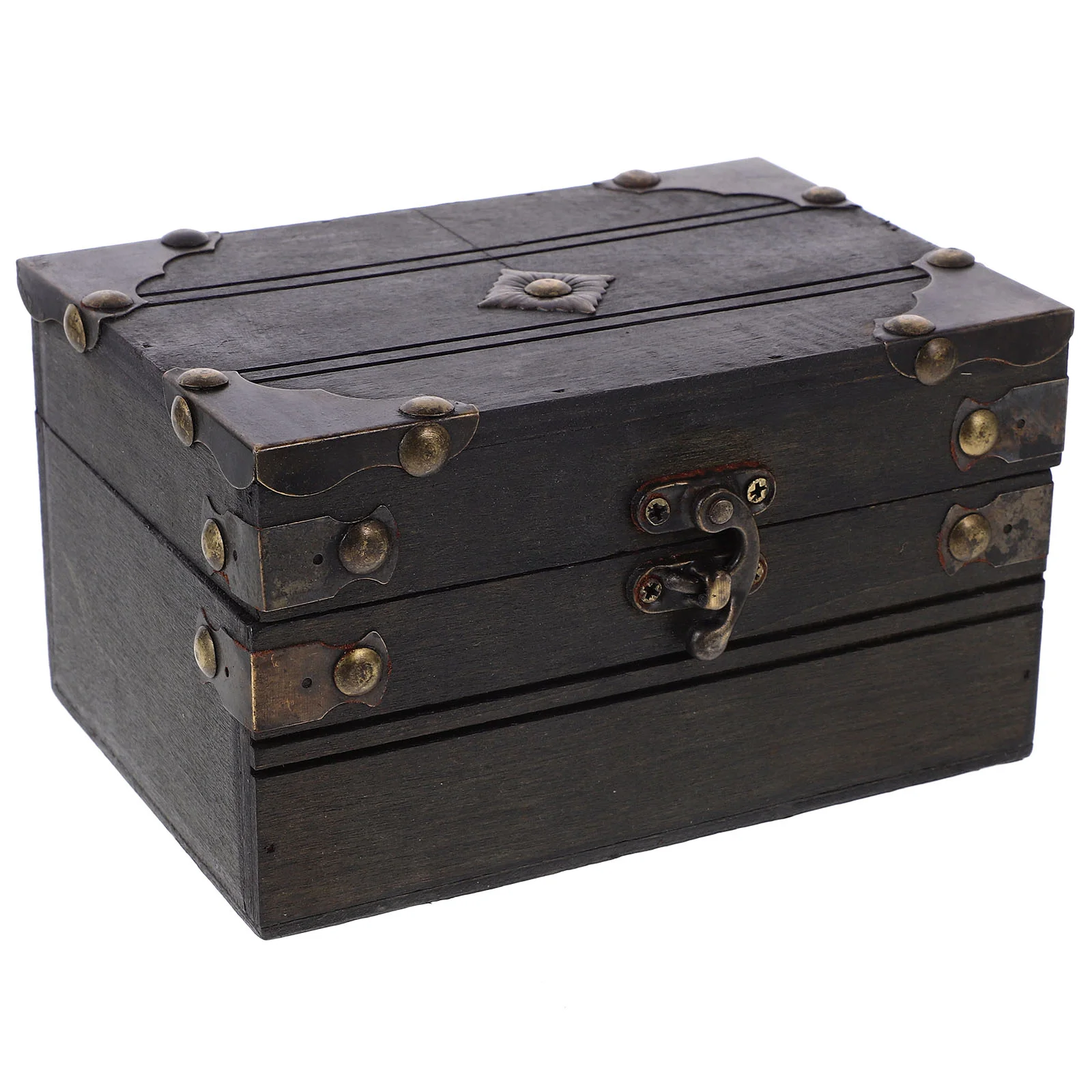 

Treasure Chest Pirate Wood Keepsake Jewelry Box Vintage Trinket Box Pirate Party Favor
