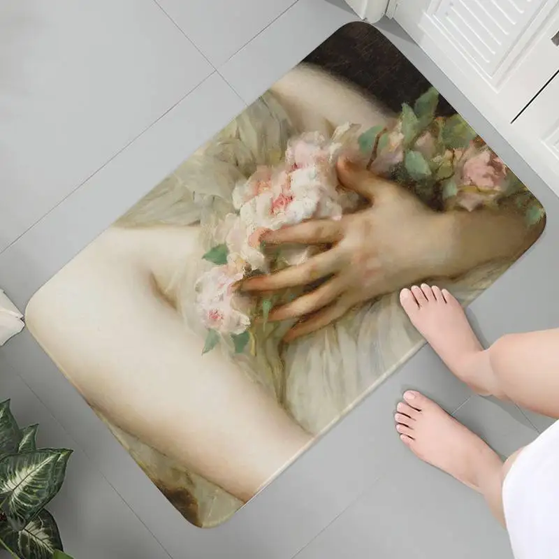 

Entrance Bedroom Carpet Anti-slip Washable Rug Doormat Mats Art Decoration Renaissance Art Parlor Mat Room Carpets Prayer Rug