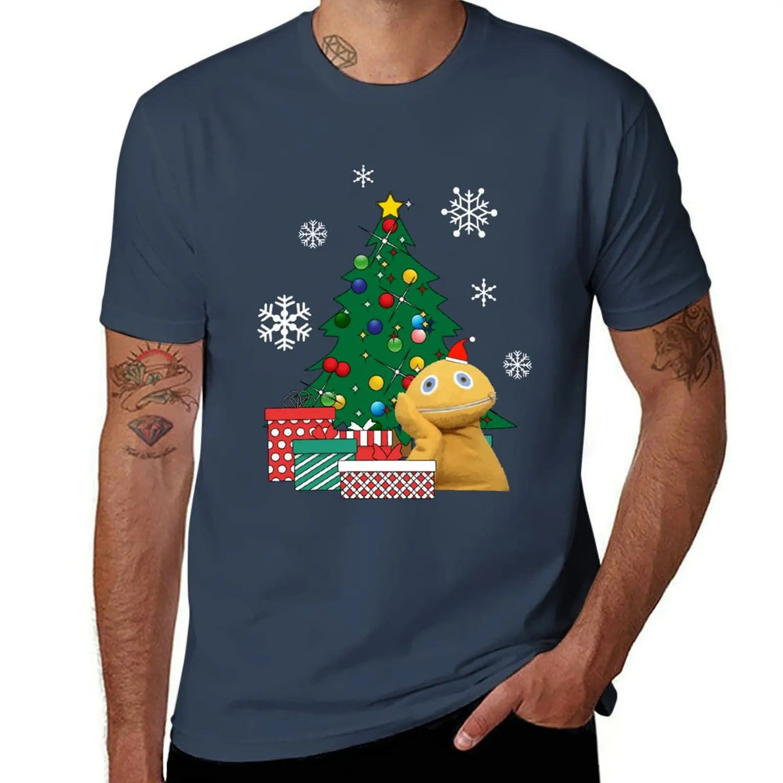 Фото Футболка Zippy Around The Christmas Tree Rainbow, футболки из 100% хлопка, мужская футболка, мужские футболки с рисунком, футболка №1