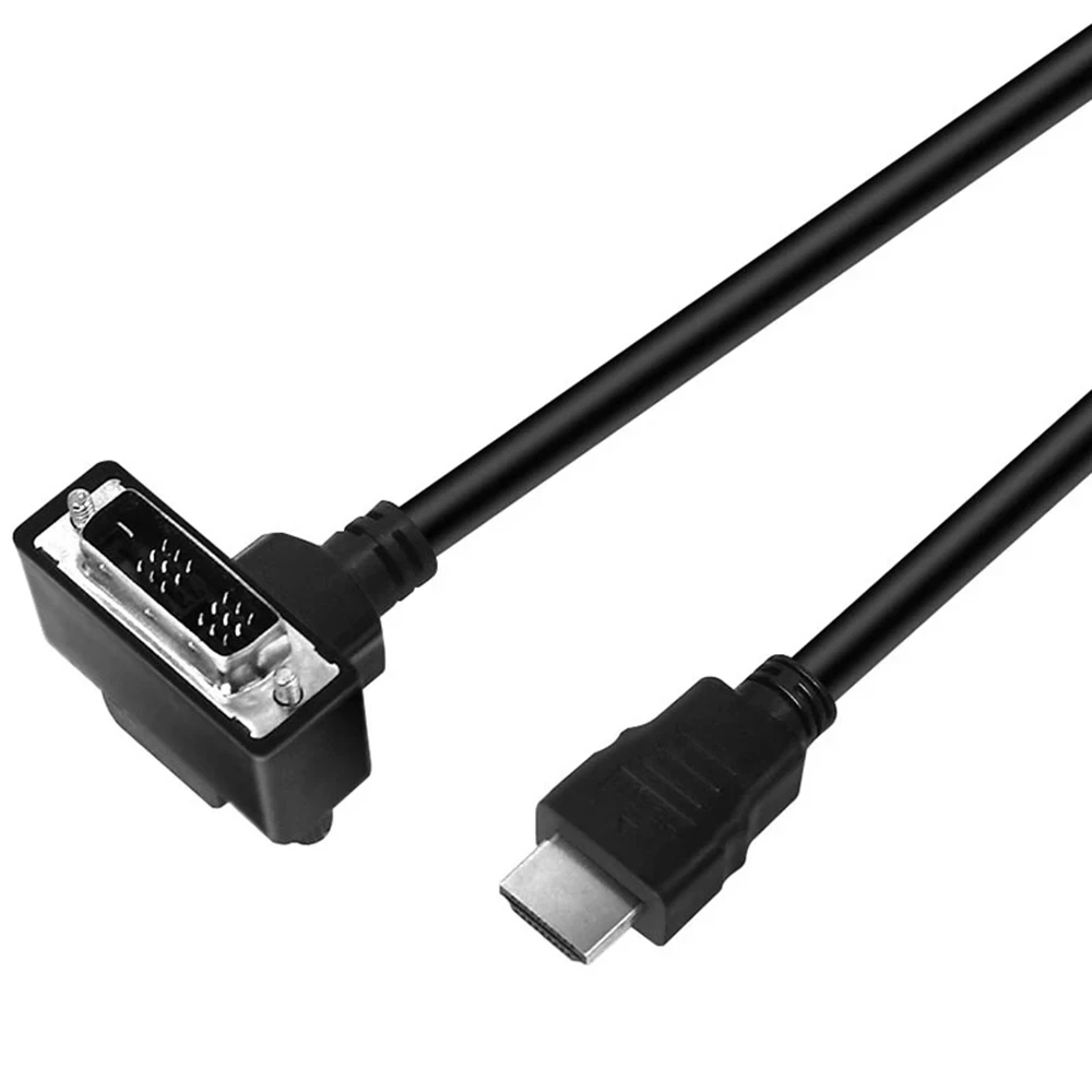 

HDMI to DVI Cable 90 degree angled Ultra short HDMI in to DVI-D out converter adapter for pc laptop monitor