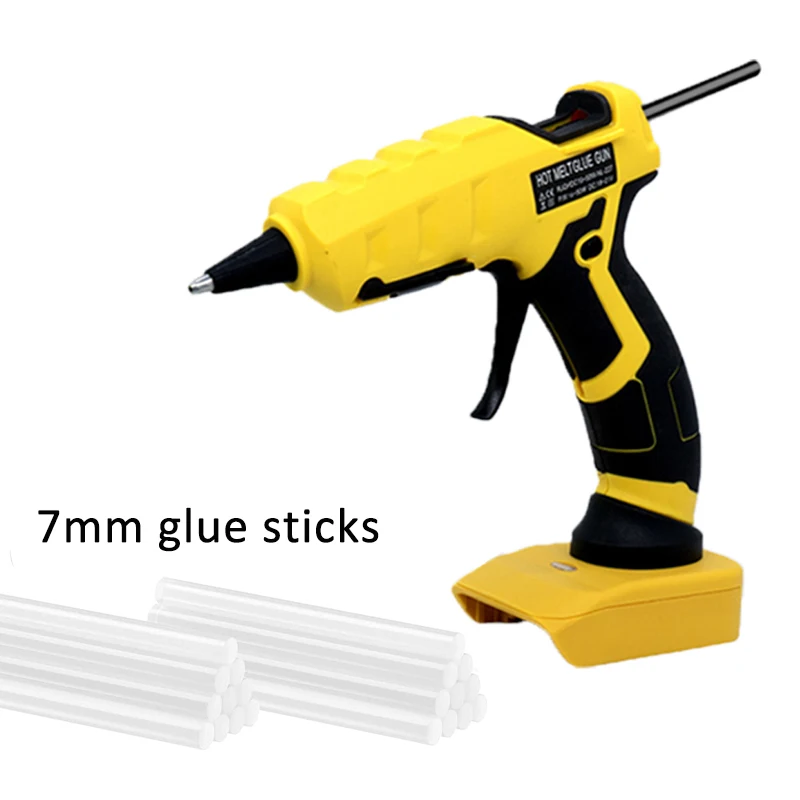 

50W Cordless Hot Melt Glue Gun for Dewalt 18V 20V Max Li-ion Battery Use 7mm Glue Sticks for Craft DIY Electric Heat Repair Tool