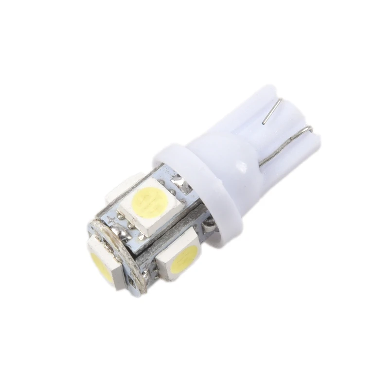 

30 шт./упаковка, запасные белые светодиодные лампы T10 168 2825 W5W 5050 5 SMD светодиодный 12 В
