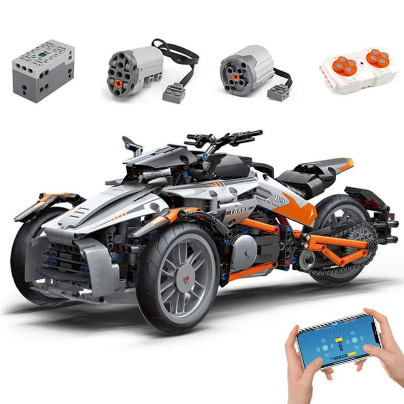 

Bombardier Motorcycle 1228pcs Technical Model Building Blocks Brick Super Fast Racing Sport Car Boyfriends Birthday Gift Toy Set