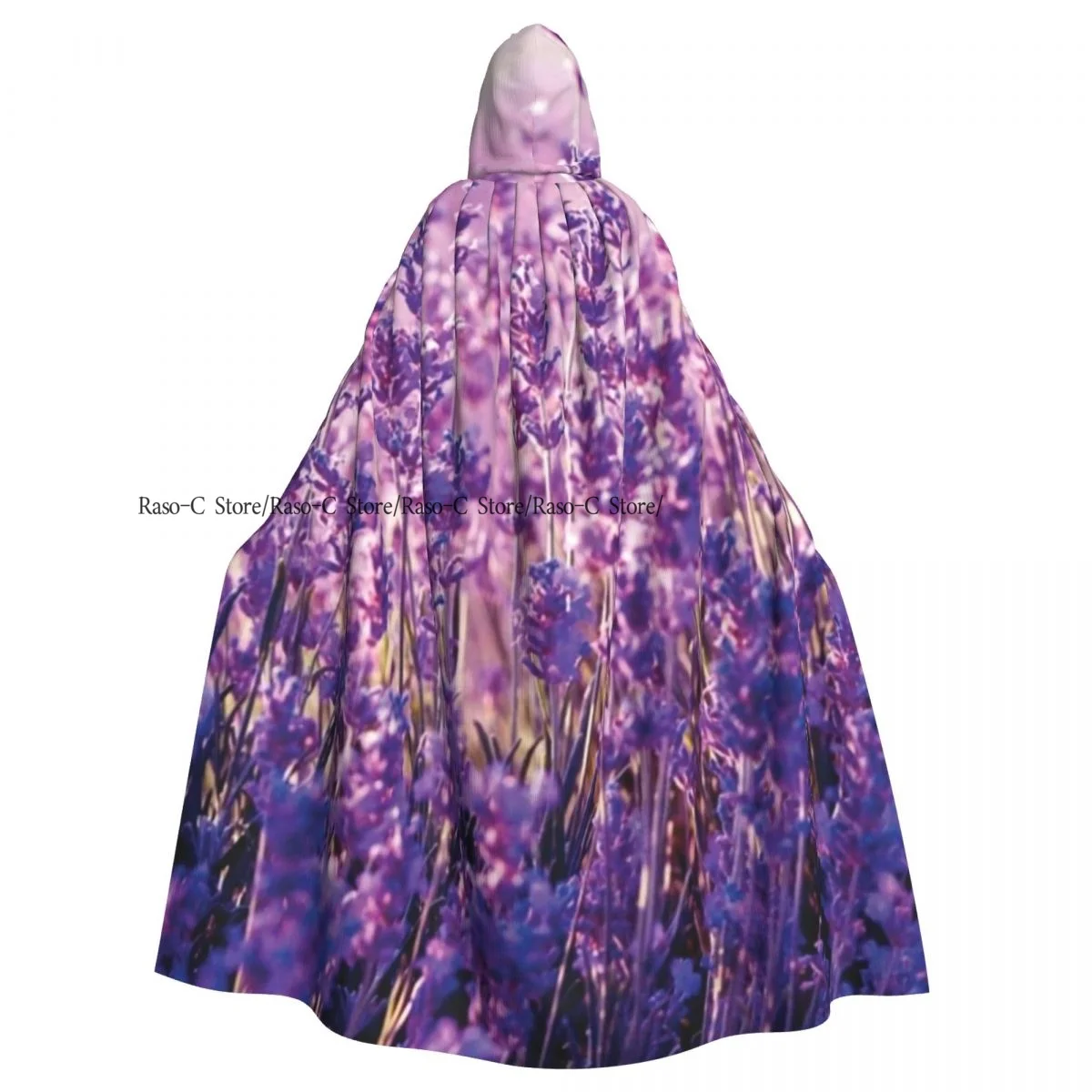 Длинная накидка плащ с лавандовыми цветами во Франции капюшоном пальто осенние