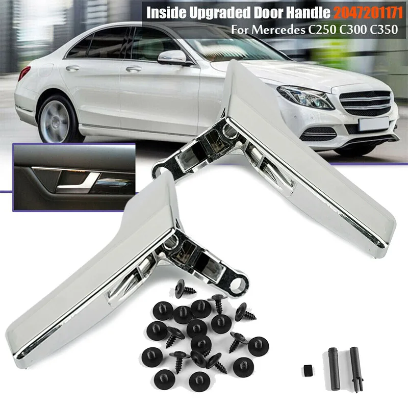 

Автомобильная дверная ручка левая и правая внутренняя дверная ручка комплект для ремонта подходит для Mercedes Benz W204 C-Class Sedan Coupe 2047201171 2047201763