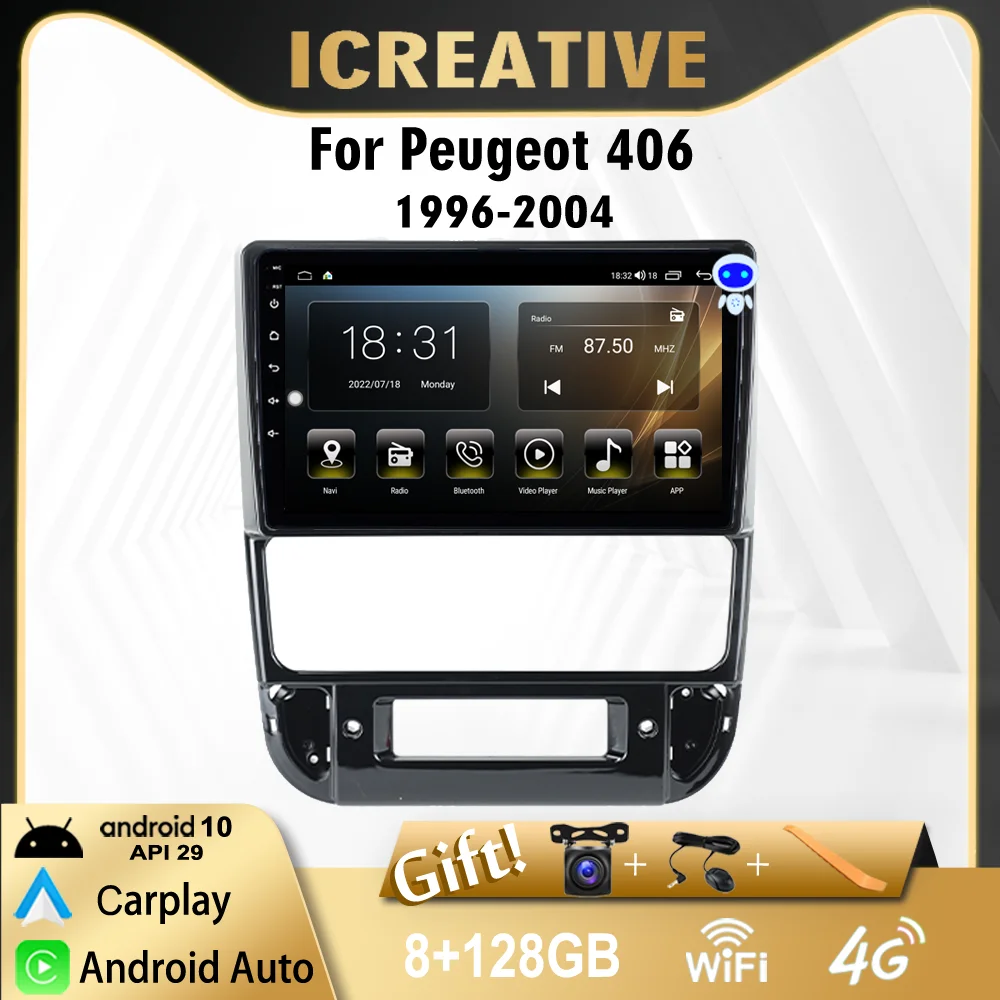 

2 Din для Peugeot 406 1996-2004 Android радио 4G Carplay автомобильная стереосистема WIFI GPS-навигация мультимедийный плеер головное устройство Вторичный рынок