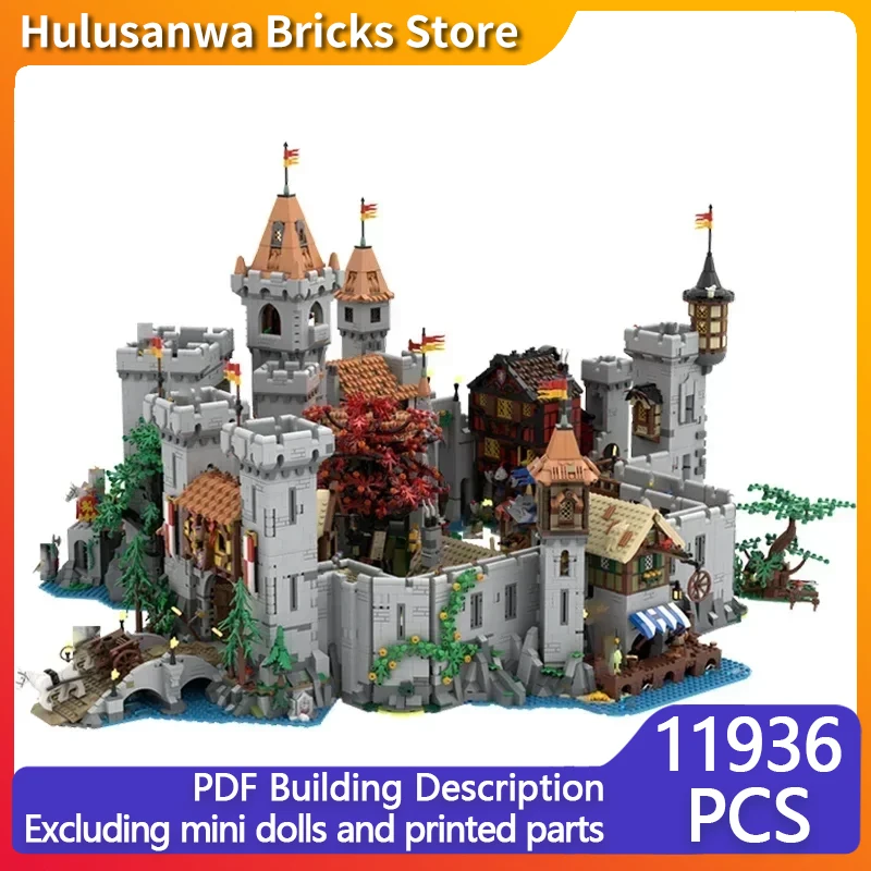 Средневековый замок модель MOC строительные кирпичи льва квадратный городок