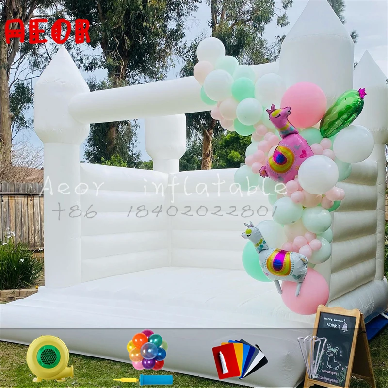 Белый коммерческий надувной Свадебный батут белый замок