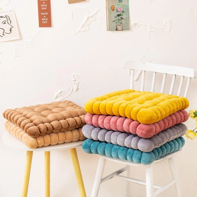 

Solid Color Fluffy Biscuit Cushion Modern Minimalist Universal Chair Cushion Odor Free Wear-resistant Breathable Seat Cushion