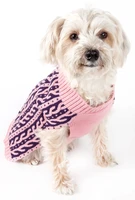 2022harmonious dual color weaved heavy cable knitted fashion designer dog sweater
