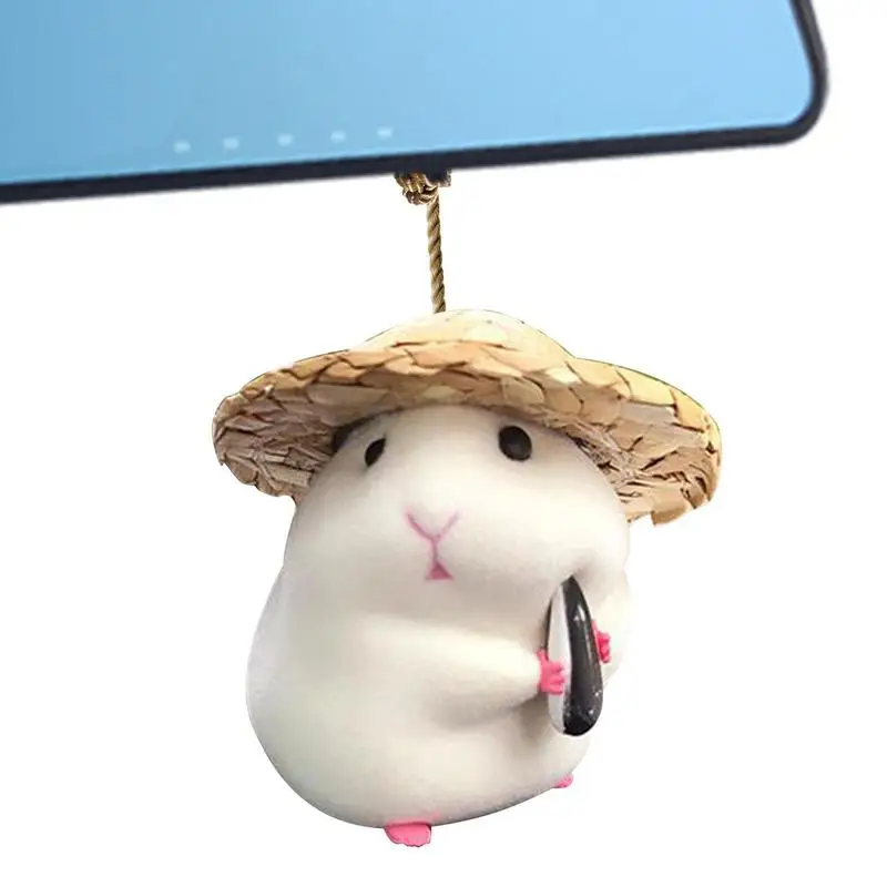 

Cute Hamster Toy Car Ornaments Creative Resin Foodie Hamster New Console Cute Foodie Car Cool Interior Pendant Car Accessories