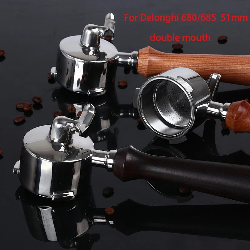 

Delonghi Coffee 680/685 двойной 51 мм портативный фильтр для стального фильтра, бариста, носик, ручка, Кофеварка из нержавеющей стали, приборы