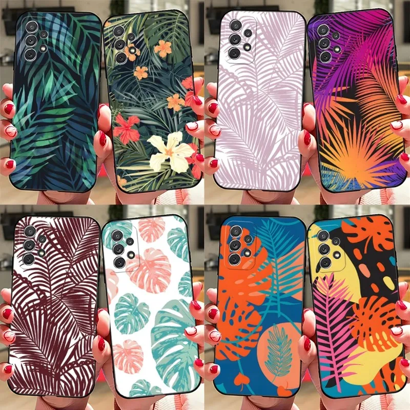 

Palm Tree Leaves Phone Case For Samsung Galaxy S21 S22 S20 S30 Ultra S7 S10 S8 S9 S6 Pro Plus Edge Fe Funda Back Cover