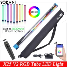Sokani X25 RGB LED Video Light Handheld Tube Wand Stick CTT Photography Lighting 3000mAh APP Control for YouTube Tiktok