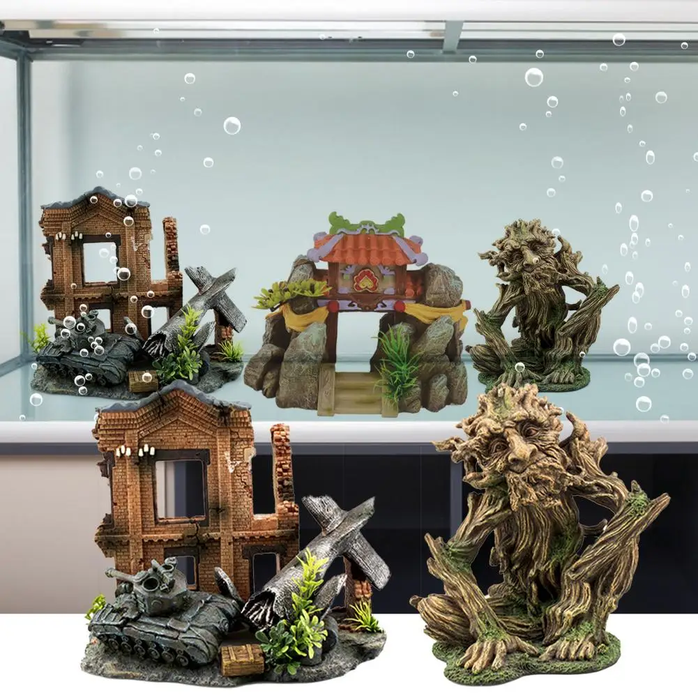 Декоративное реалистичное украшение для аквариума ландшафтный безцветный