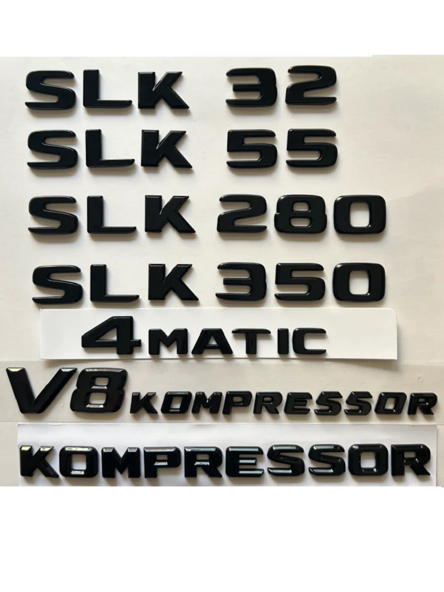 Фото Глянцевые черные эмблемы для Mercedes-Benz SLK-класса R170 R171 R172 SLK32 SLK55 AMG SLK200 SLK230 SLK250 SLK280 SLK300 SLK320 SLK350 №1