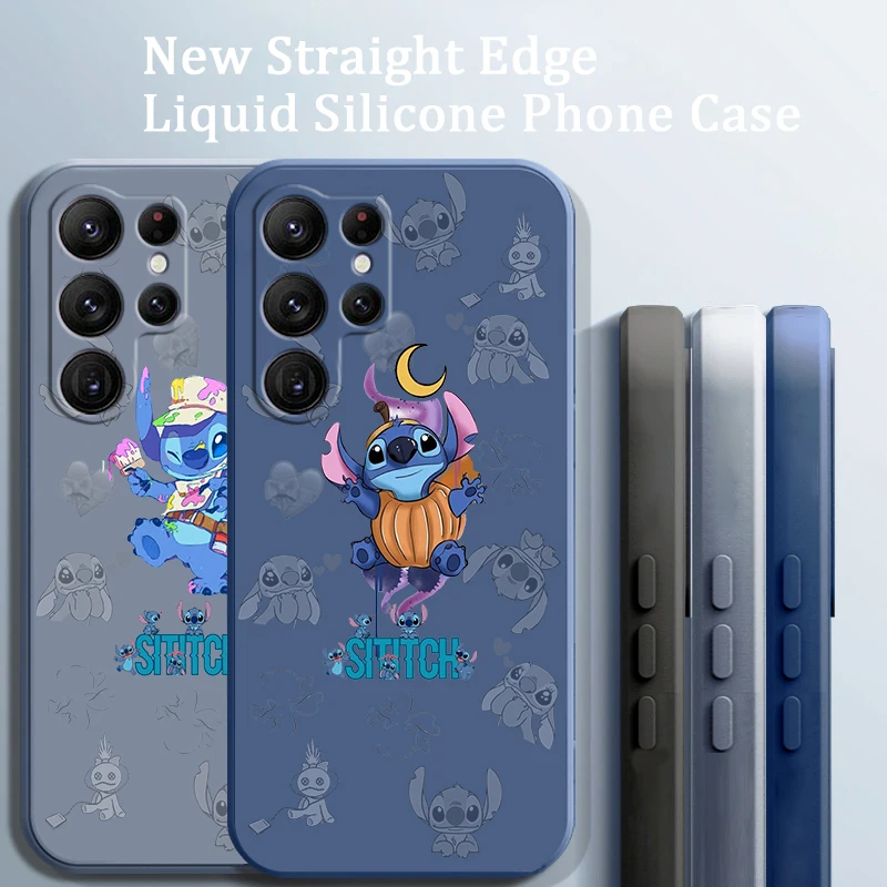 

Disney Stitch Monster Cute Liquid Rope Funda Phone Case For Samsung Galaxy S22 S21 S20 FE S10 Note 20 10 Plus Lite Ultra 5G