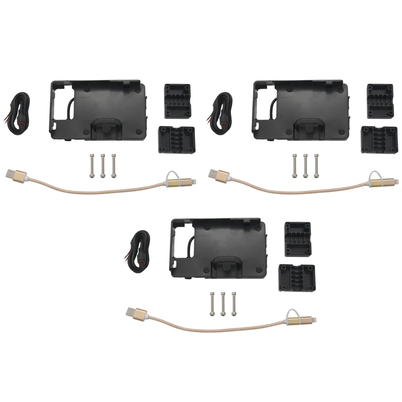 

3X кронштейн для навигации мотоцикла ABS,Usb зарядка, черное крепление для Bmw R1200gs F800gs Adv F700gs R1250gs Crf 1000L F750gs