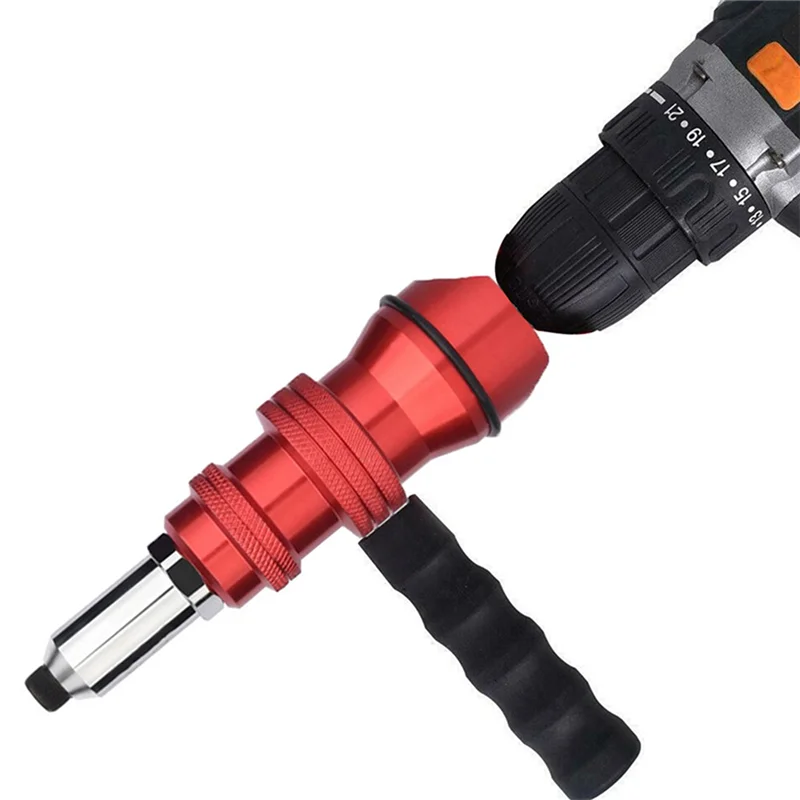 

Electric Rivet Tools Adapter 2.4 -4.8mm Rivet Nut Tool Bit Adapter Insert Nut Pull Riveting Tool with 200Pcs Rivets