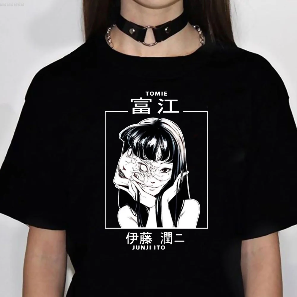 

Футболка Junji Ito, женская летняя футболка, забавная Одежда для девочек